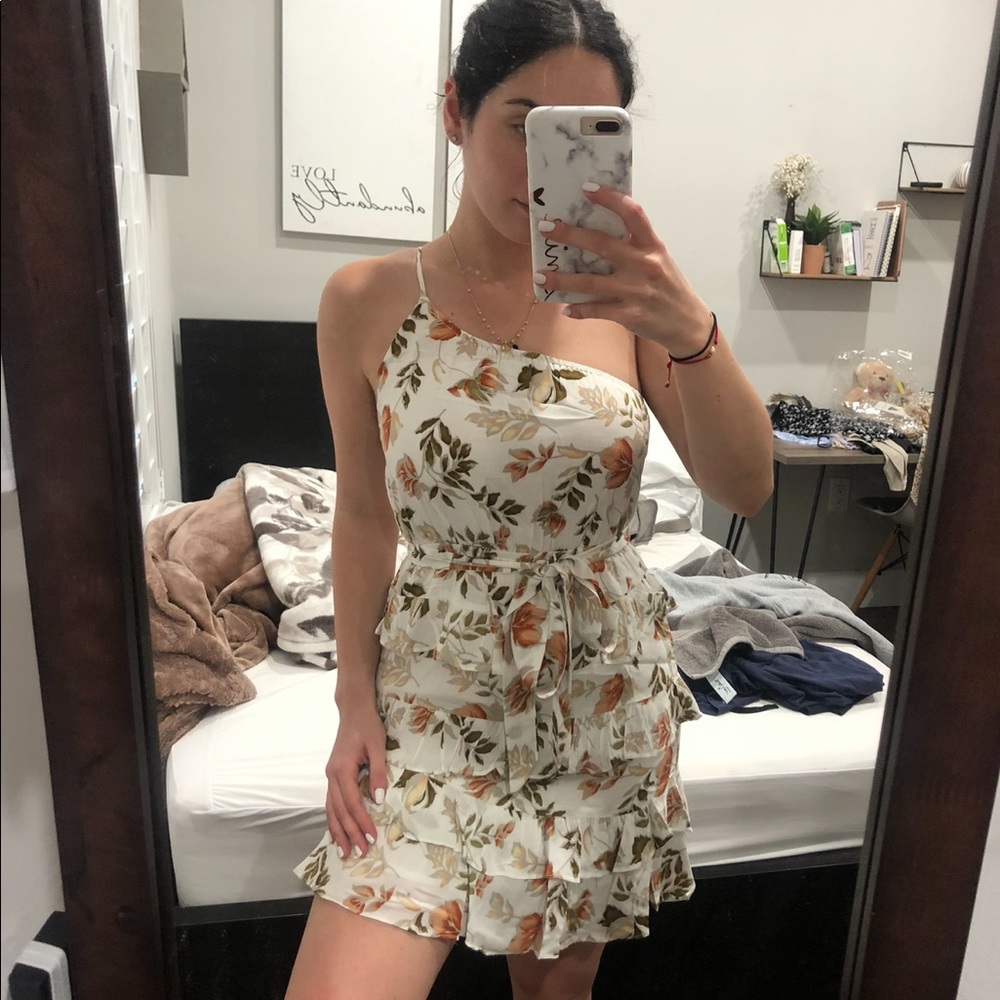 Beginning Boutique Floral Asymmetrical Dress